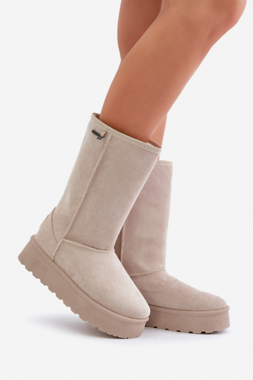  sniega apavi ar platformu Big Star OO274894 Ziloņkaula krāsas