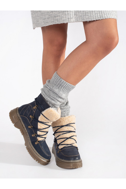 tumši zilas krāsas  zābaki  ar kažokādu typu baranek tumši zilas krāsas  zābaki  ar kažokādu typu baranek