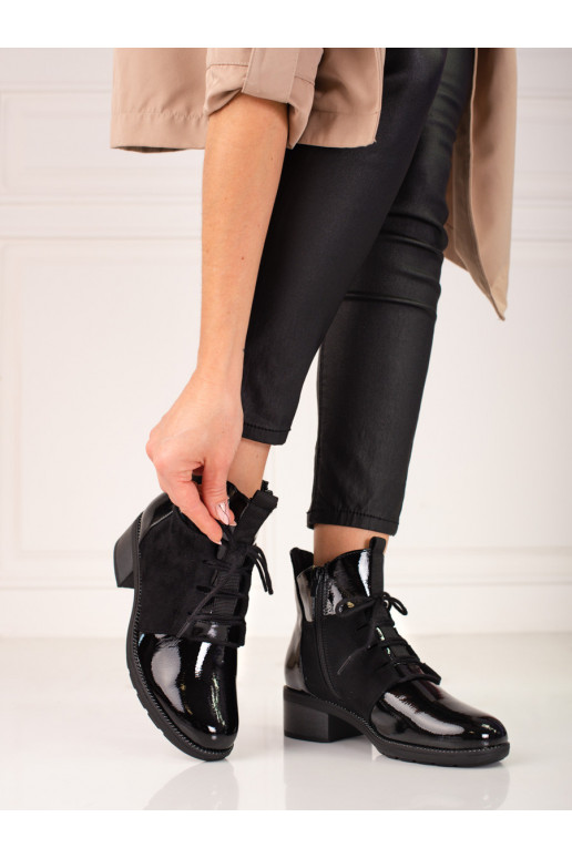 Eleganta stila sieviešu zābaki Melnas krāsas 