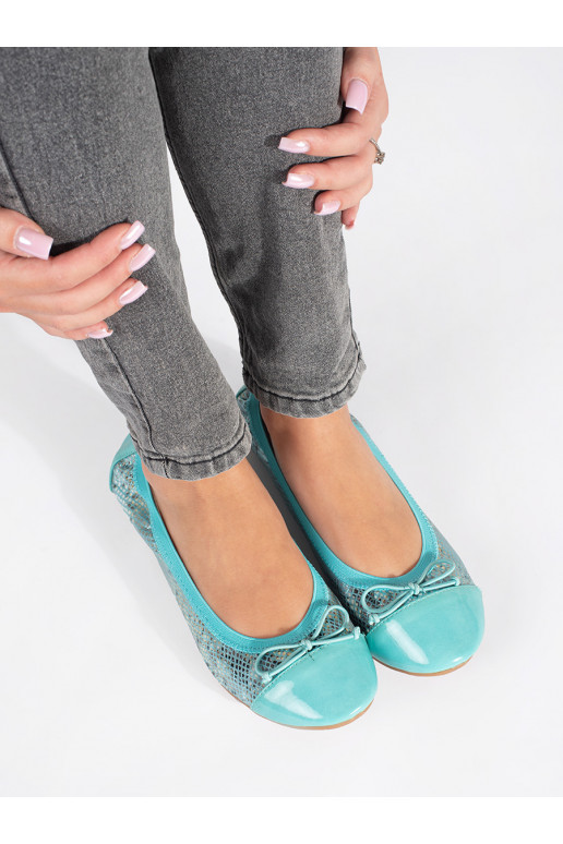 Zilas krāsas balerīnas wężowy wzór 