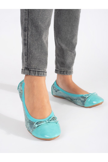 Zilas krāsas balerīnas wężowy wzór  2