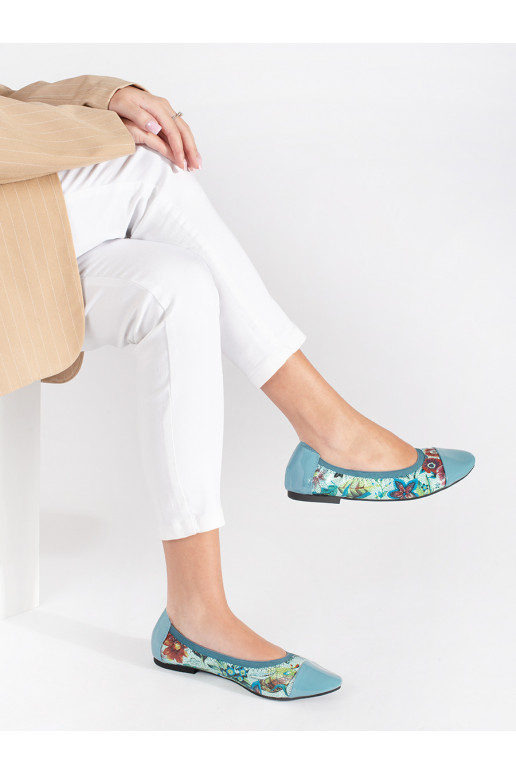 Balerīnas kwiatowy wzór z lakierowanym noskiem