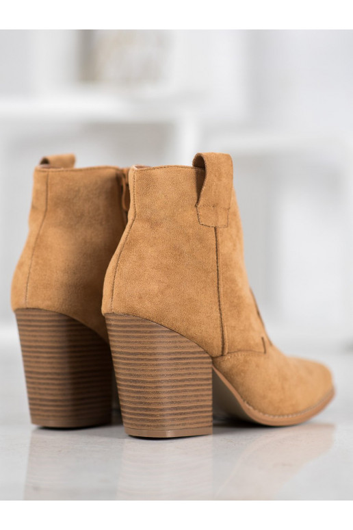 zamšādas Kovboju stila puszābaki ar papēdi