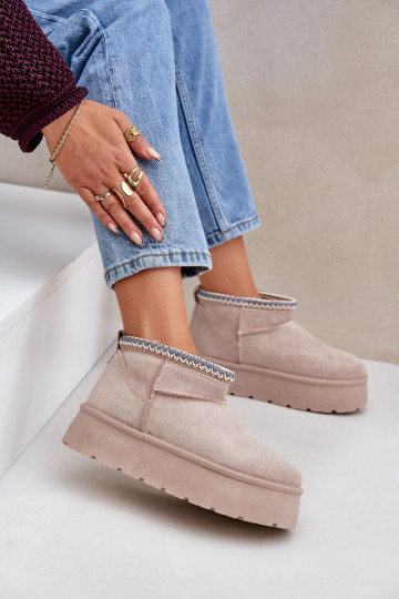 sniega apavi ar platformu  Haftem Ziloņkaula krāsas Heslania