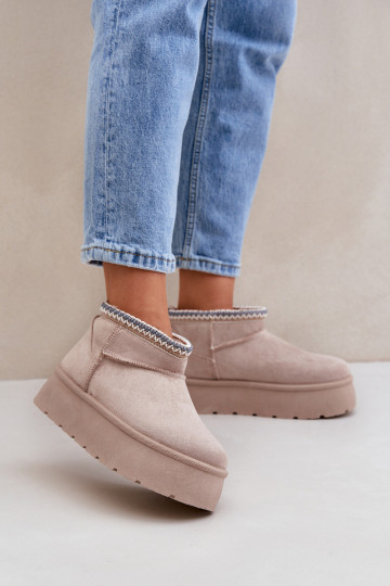 sniega apavi ar platformu  Haftem Ziloņkaula krāsas Heslania 2