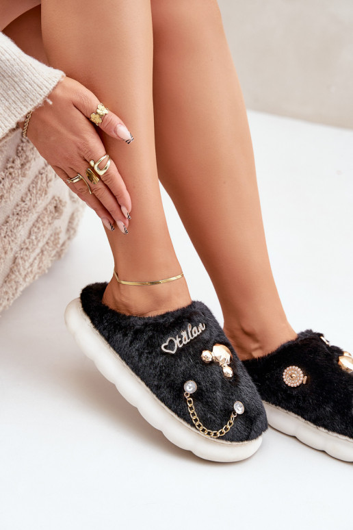 Čības Z Przypinkami Melns Ivelfedi  Čības Z Przypinkami Melns Ivelfedi