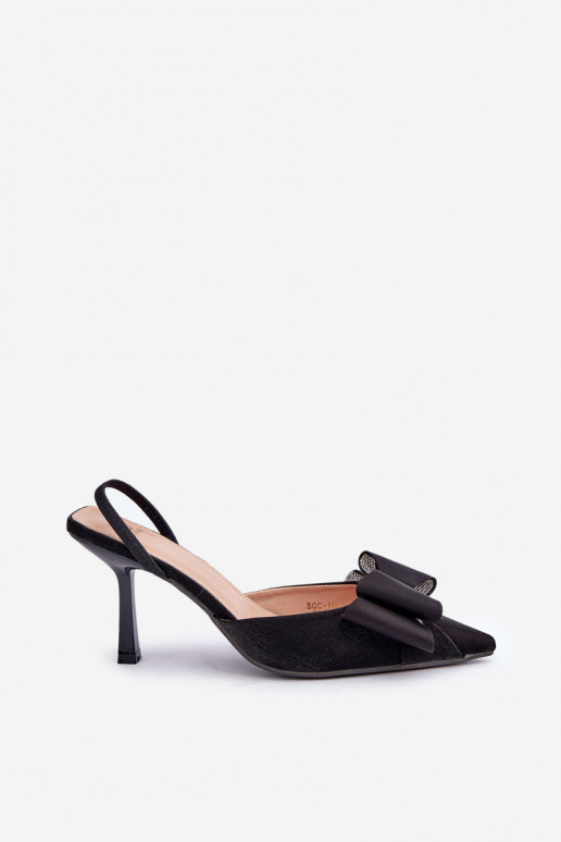 Auduma augstpapēžu kurpes ar bantītēm Melns Selatea Auduma augstpapēžu kurpes ar bantītēm Melns Selatea