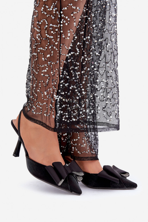 Auduma augstpapēžu kurpes ar bantītēm Melns Selatea Auduma augstpapēžu kurpes ar bantītēm Melns Selatea