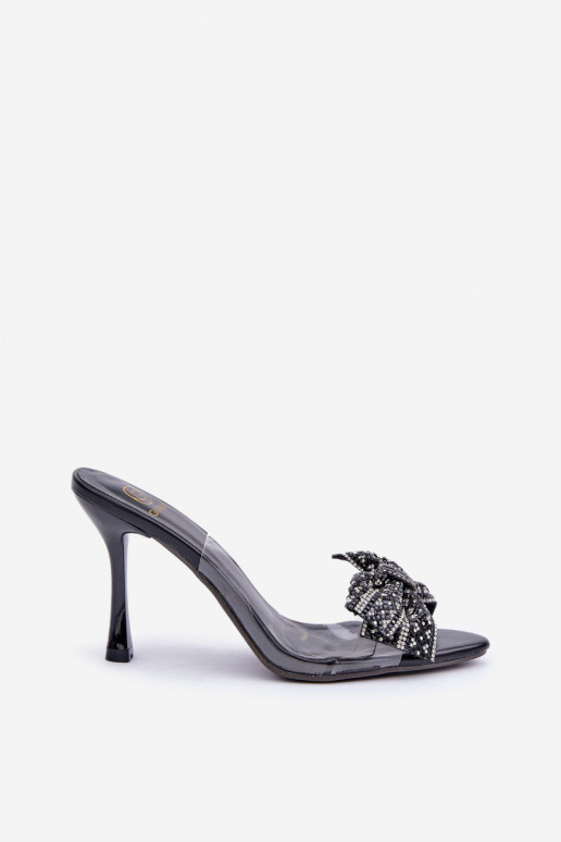  sandales ar papēdi  ar bantītēm Melns Viosta