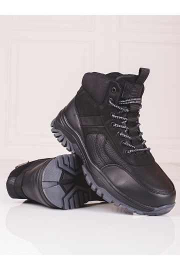 Vīriešu apavi ar kažokādu Melnas krāsas