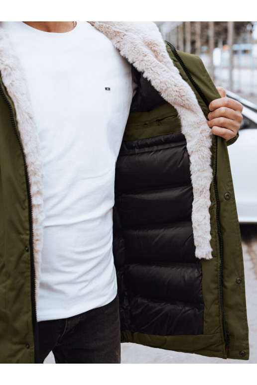 Vīriešu zaļa ziemas jaka