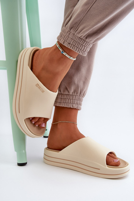 sieviešu čības ar platformu Big Star NN274A034 smilšu krāsas