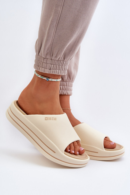 sieviešu čības ar platformu Big Star NN274A034 smilšu krāsas