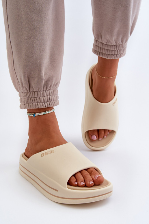 sieviešu čības ar platformu Big Star NN274A034 smilšu krāsas