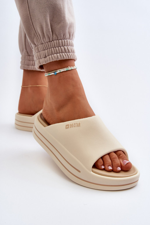sieviešu čības ar platformu Big Star NN274A034 smilšu krāsas