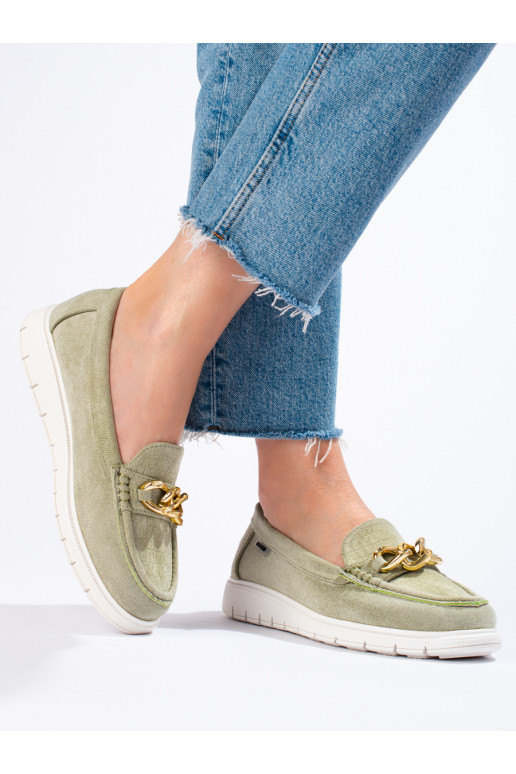 Spīdīgi mokasīni zaļš   Spīdīgi mokasīni zaļš