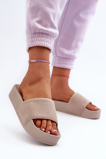  Čības ar platformu zamšādas Big Star NN274A671 smilšu krāsas