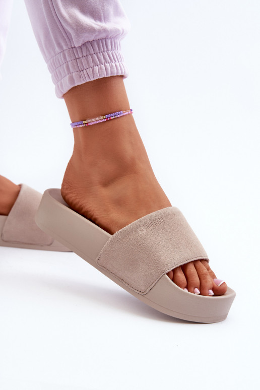 Čības ar platformu zamšādas Big Star NN274A671 smilšu krāsas  Čības ar platformu zamšādas Big Star NN274A671 smilšu krāsas