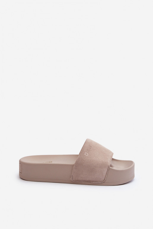 Čības ar platformu zamšādas Big Star NN274A671 smilšu krāsas  Čības ar platformu zamšādas Big Star NN274A671 smilšu krāsas