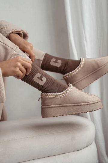 Zeķes  Frotte Z Literą C brūnas krāsas