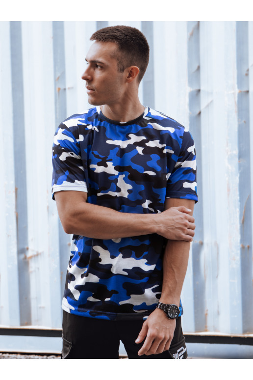 Vīriešu zils kamuflāžas T-krekls