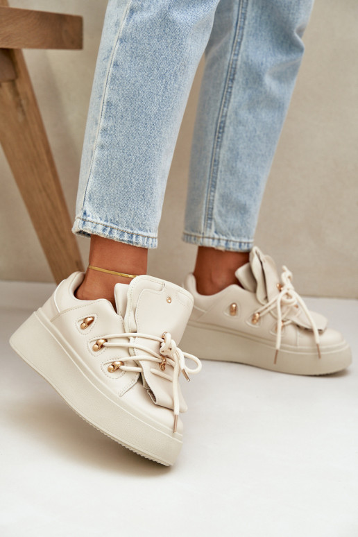 sneakers ar platformu smilšu krāsā Dolistana