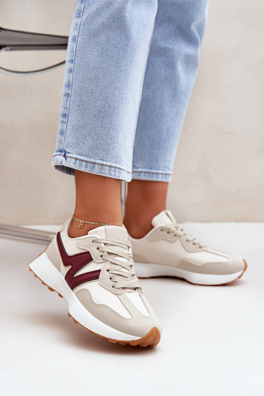 sporta apavi  modeļa apavi  smilšu krāsas-bordo krāsas Britma