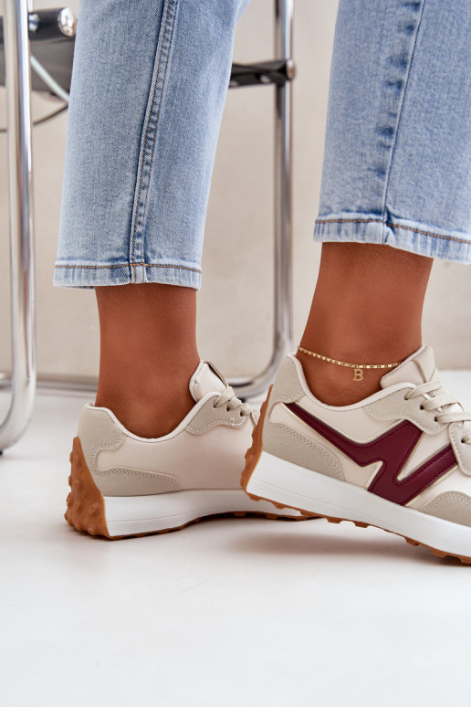 sporta apavi  modeļa apavi  smilšu krāsas-bordo krāsas Britma