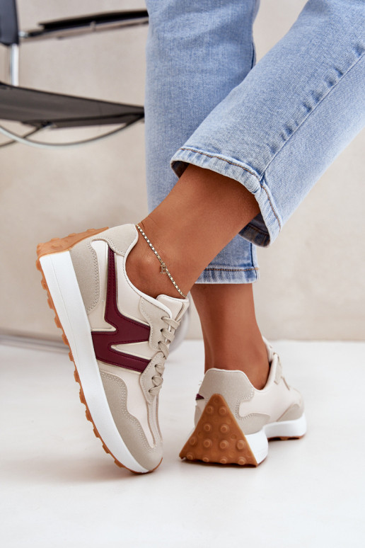 sporta apavi  modeļa apavi  smilšu krāsas-bordo krāsas Britma