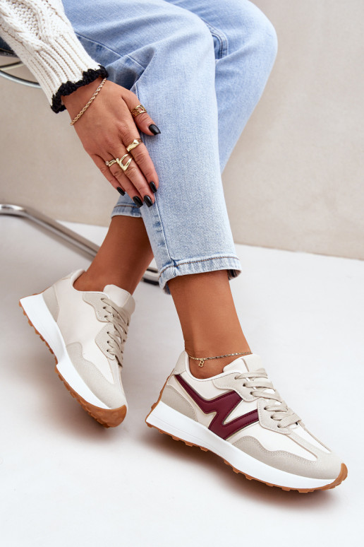 sporta apavi  modeļa apavi  smilšu krāsas-bordo krāsas Britma