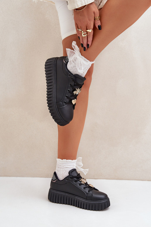  modeļa apavi  Z Przypinkami Melns Grelesi