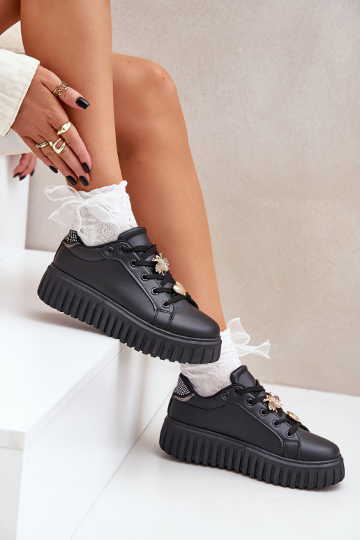  modeļa apavi  Z Przypinkami Melns Grelesi