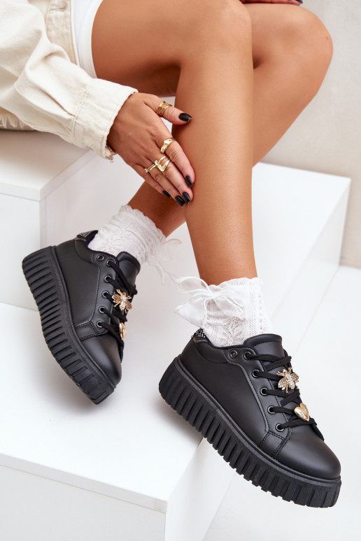  modeļa apavi  Z Przypinkami Melns Grelesi