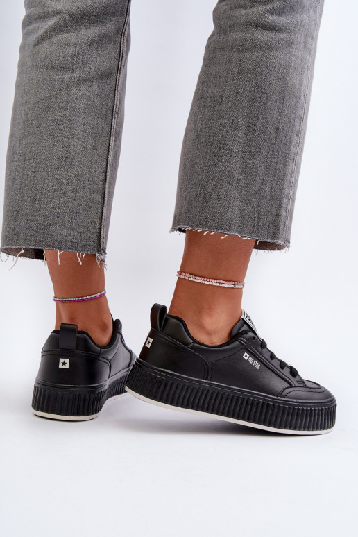  modeļa apavi  ar platformu Big Star NN274255 Melns