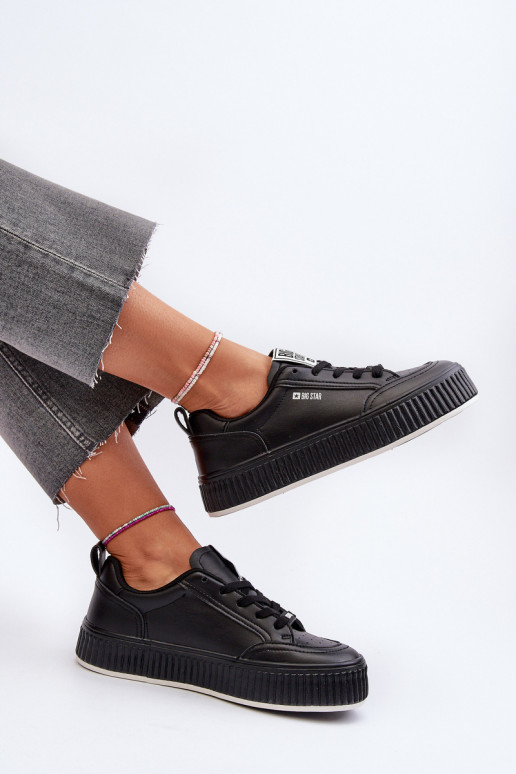  modeļa apavi  ar platformu Big Star NN274255 Melns