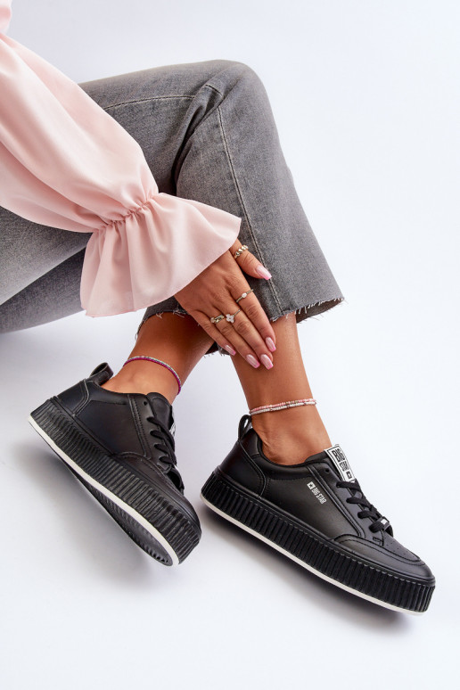  modeļa apavi  ar platformu Big Star NN274255 Melns