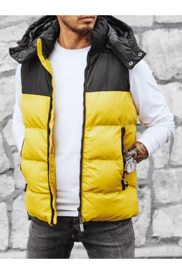 Vīriešu dzeltena stepēta veste