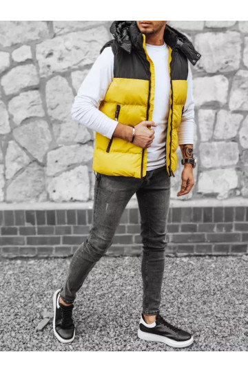 Vīriešu dzeltena stepēta veste 2