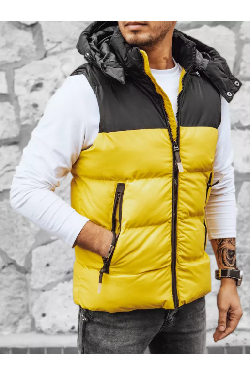 Vīriešu dzeltena stepēta veste