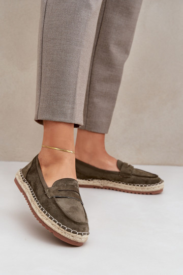 Espadrilless  Plecionką  haki krāsas Shilova 2