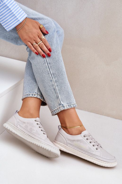 Stilīgi sporta apavi no dabīgas ādas Pelēkas krāsas Cloesa