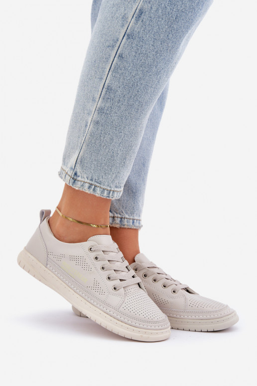 Stilīgi sporta apavi no dabīgas ādas Pelēkas krāsas Cloesa