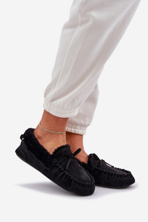 Mokasīni Čības  ar kažokādu Melns Kleogoria Mokasīni Čības  ar kažokādu Melns Kleogoria