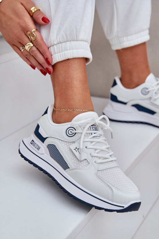 sporta apavi  modeļa apavi  Big Star NN274A103 HI-POLY SYSTEM Baltas-tumši zilas krāsas