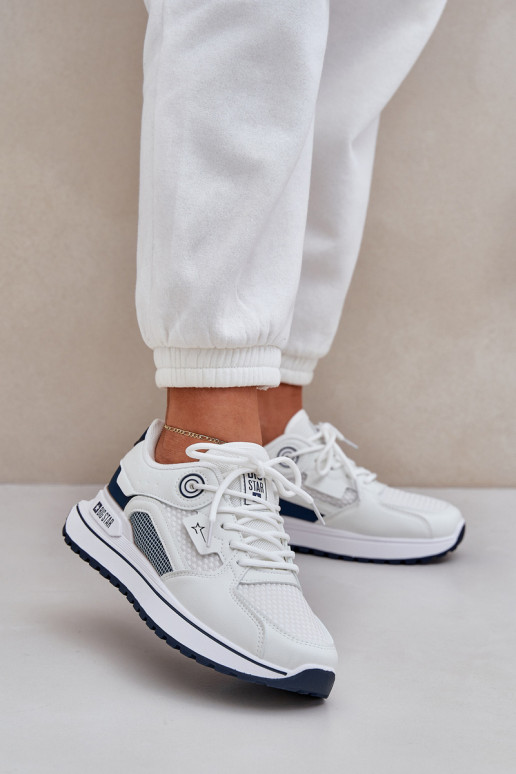 sporta apavi  modeļa apavi  Big Star NN274A103 HI-POLY SYSTEM Baltas-tumši zilas krāsas