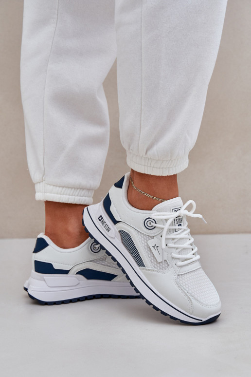 sporta apavi  modeļa apavi  Big Star NN274A103 HI-POLY SYSTEM Baltas-tumši zilas krāsas