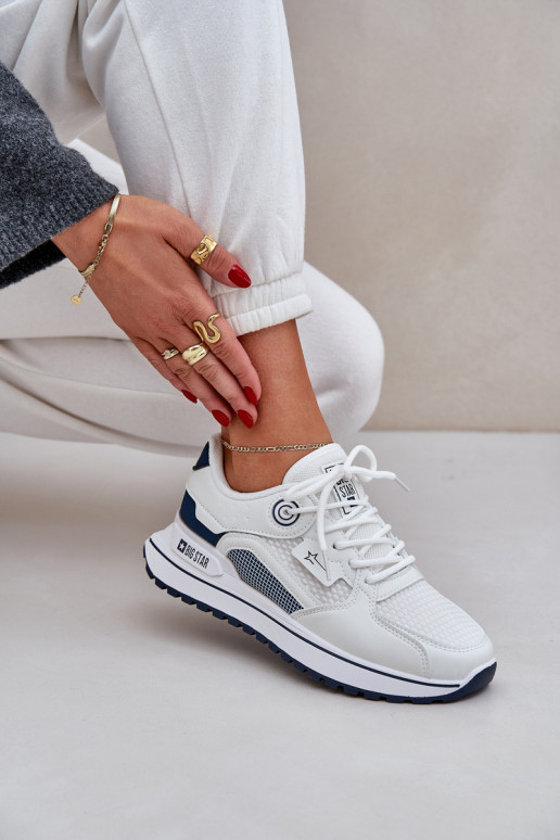 sporta apavi  modeļa apavi  Big Star NN274A103 HI-POLY SYSTEM Baltas-tumši zilas krāsas