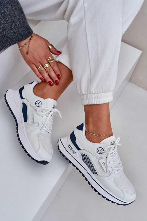 sporta apavi  modeļa apavi  Big Star NN274A103 HI-POLY SYSTEM Baltas-tumši zilas krāsas