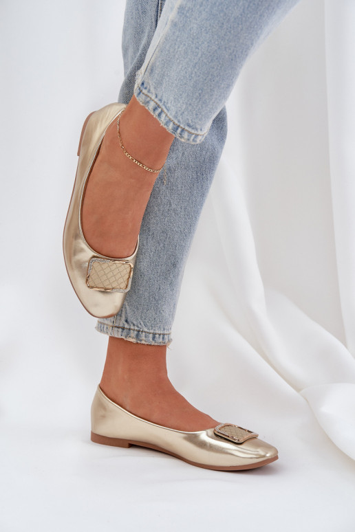 Eko Balerīnas  ar ornamentiem Zelta krāsas Tulnelia Eko Balerīnas  ar ornamentiem Zelta krāsas Tulnelia