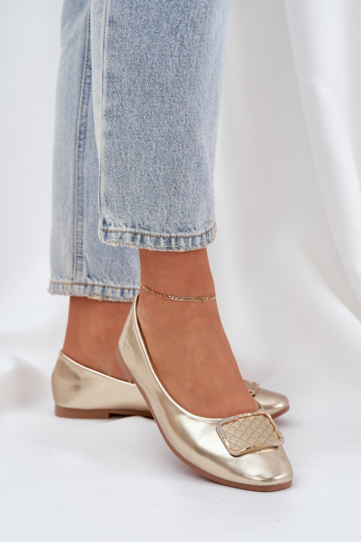 Eko Balerīnas  ar ornamentiem Zelta krāsas Tulnelia Eko Balerīnas  ar ornamentiem Zelta krāsas Tulnelia